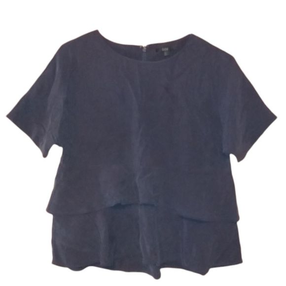 COS Navy Blue Ruffled Top - Picture 1 of 10